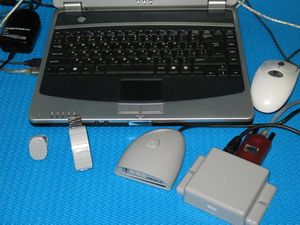 Fig. 1. General view of board model of experimental system on the basis of notebook MaxSelect Mission A330